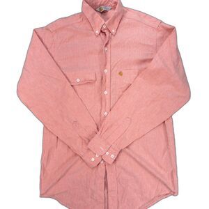 VTG Carhartt Men’s Chambray Button Down Shirt Salmon Loose Fit Approx Large